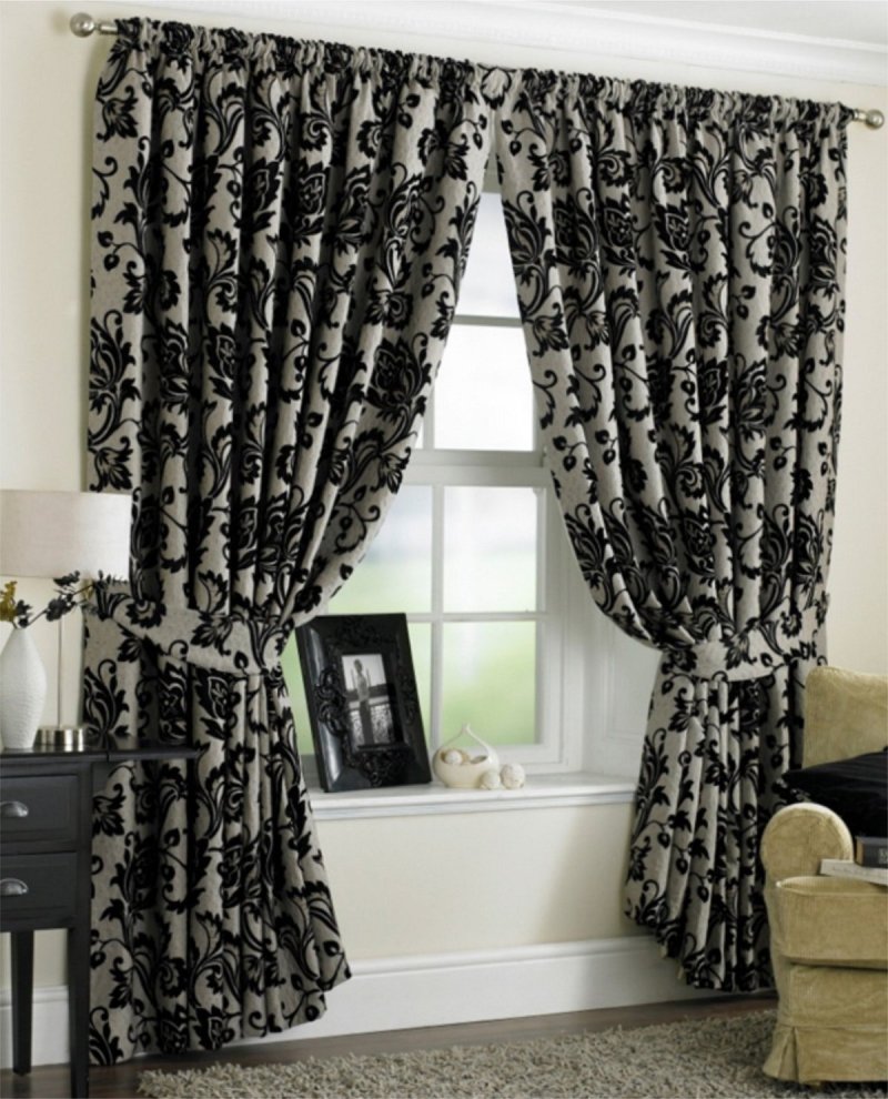 Black white curtains