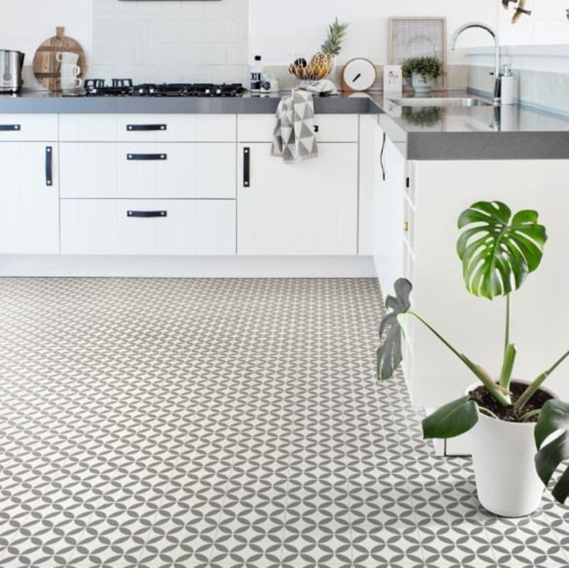 Kitchen tiles on the floor