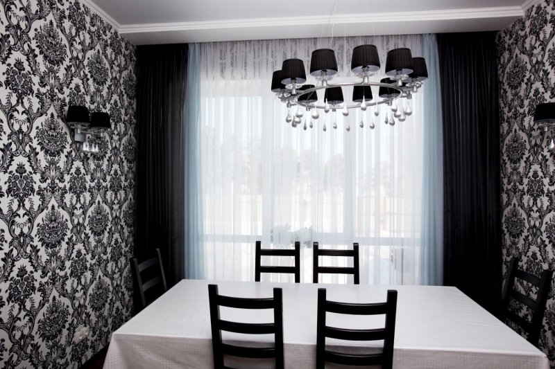 Black white kitchen curtains