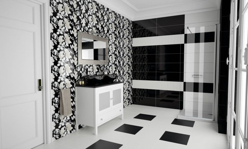 Black white bath