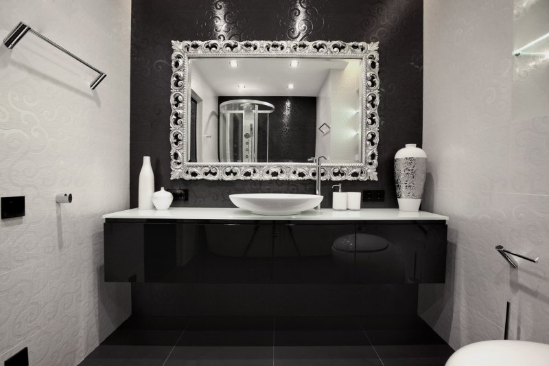 Black white bathroom