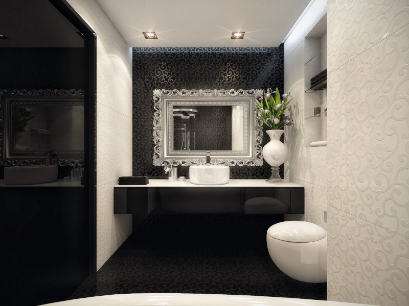 Black bathroom design