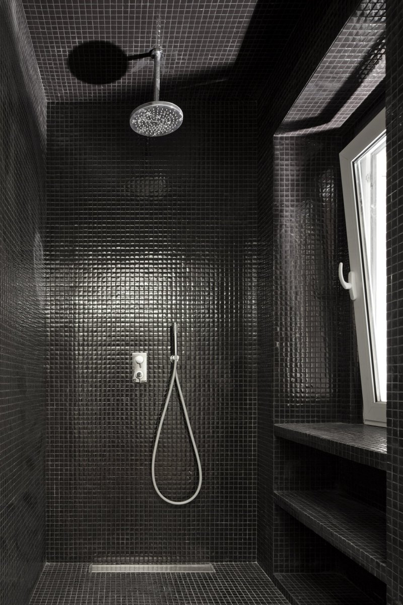 Black shower cabin