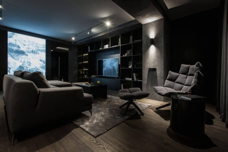 Interior in dark colors