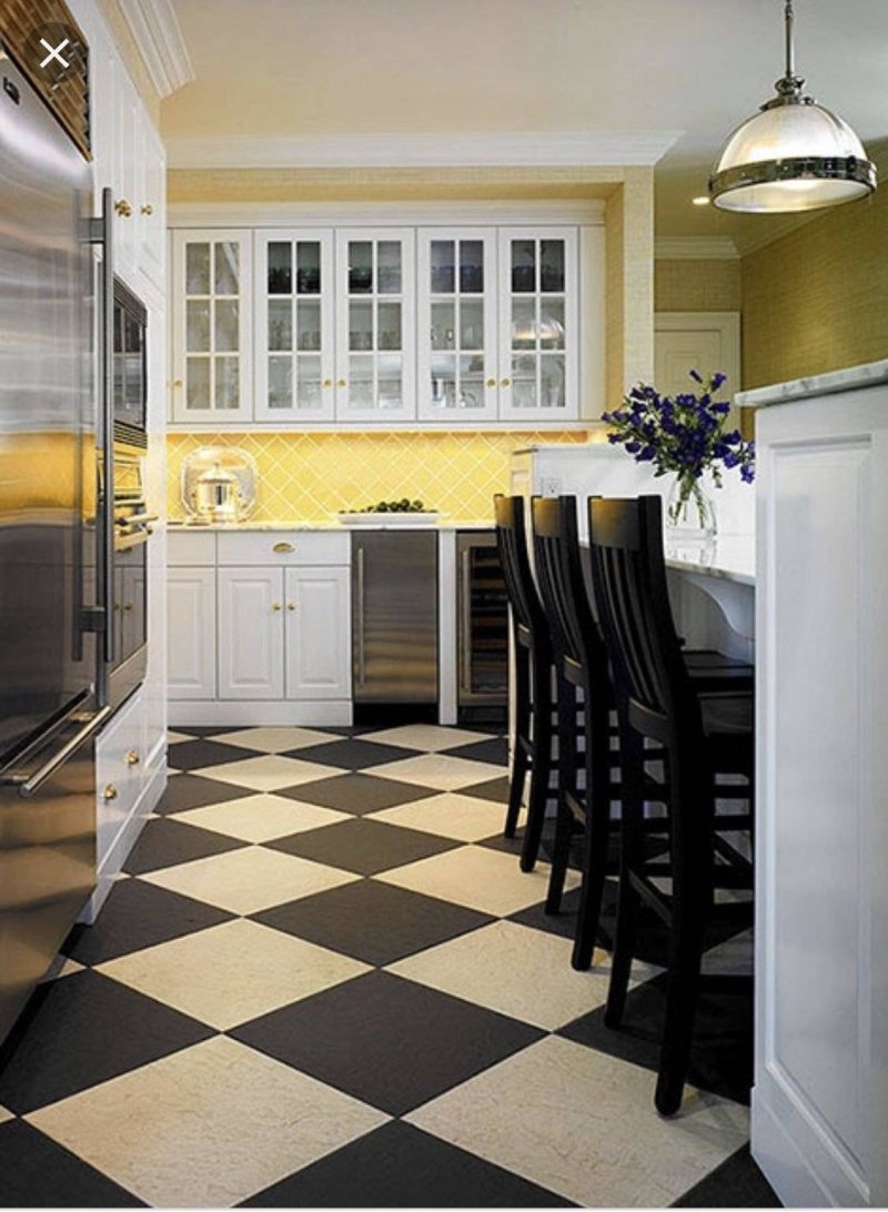 Kitchen tiles on the floor