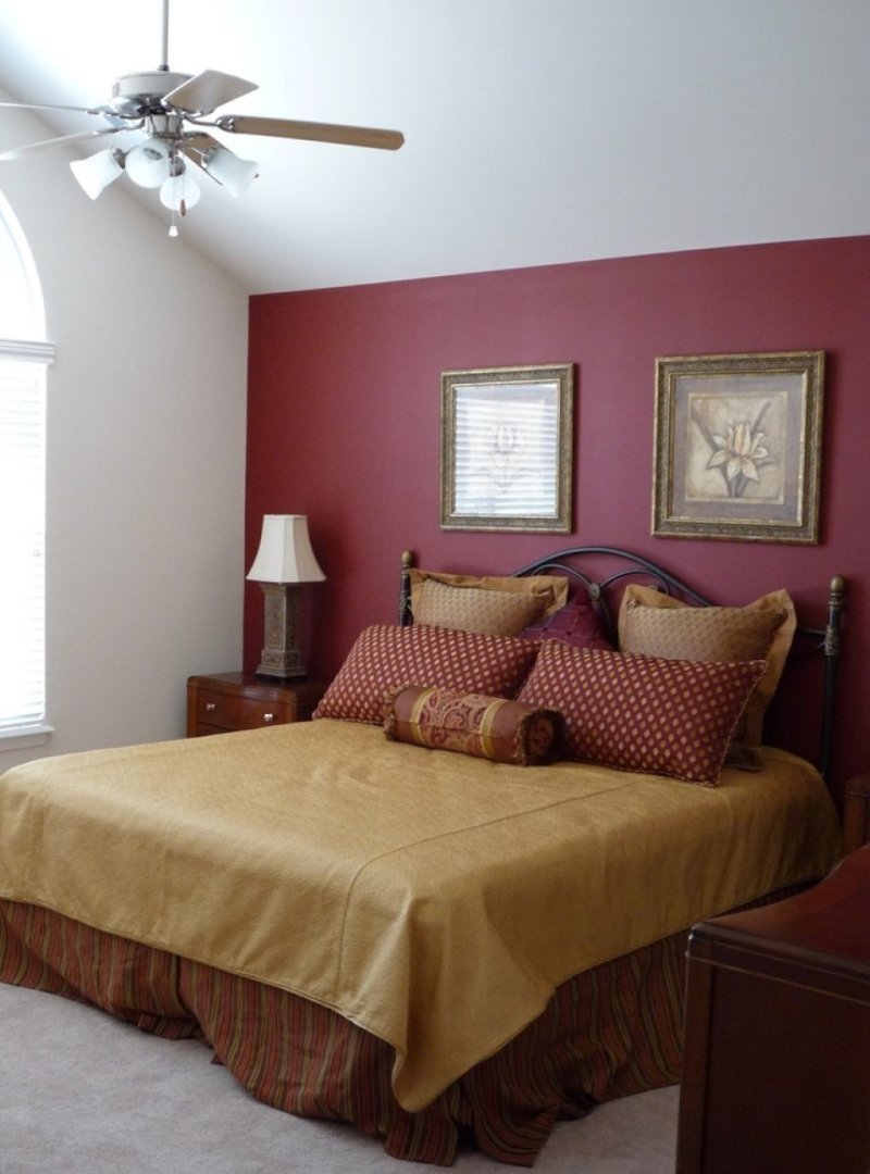 Burgundy bedroom