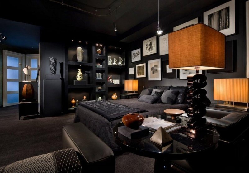 Interior in dark colors