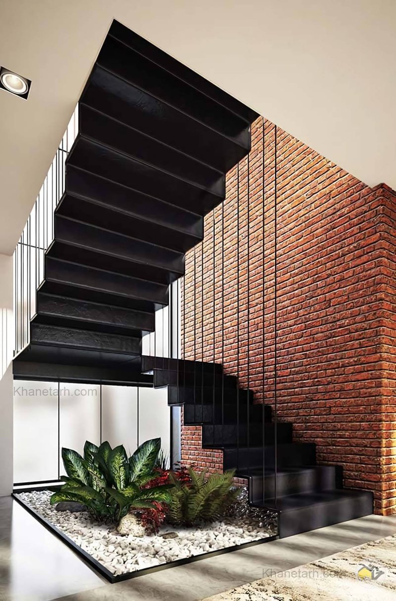 The staircase is modern design