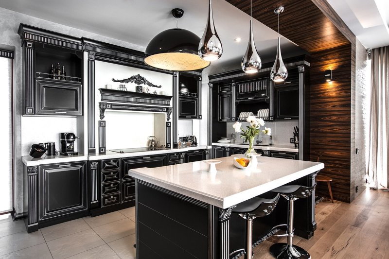 Black -style kitchen