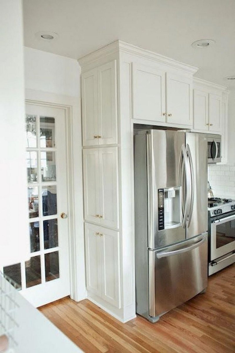 Refrigerator in the interior of the kitchen