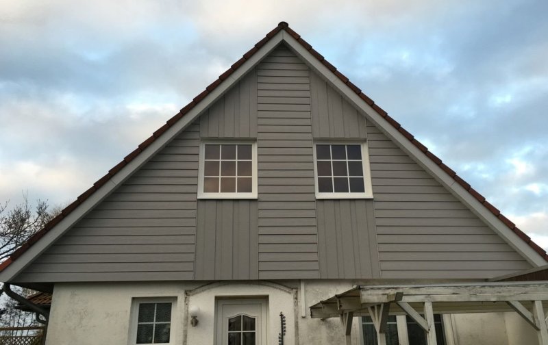 Fibrim -cement siding pediment