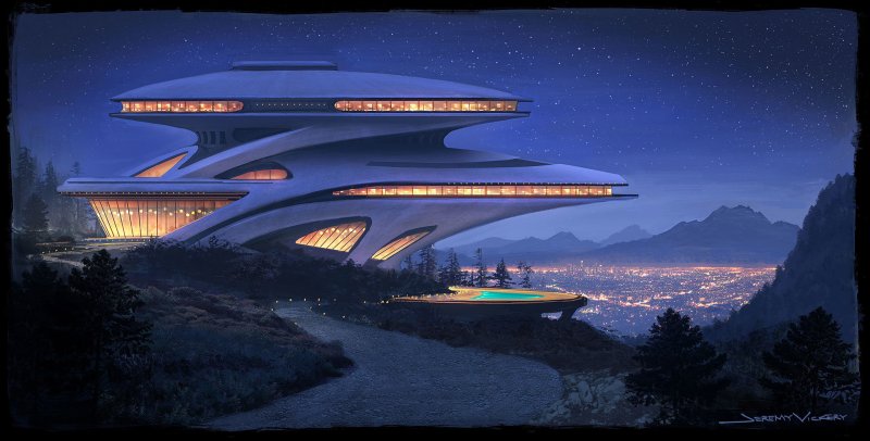 Futurism architecture concept art