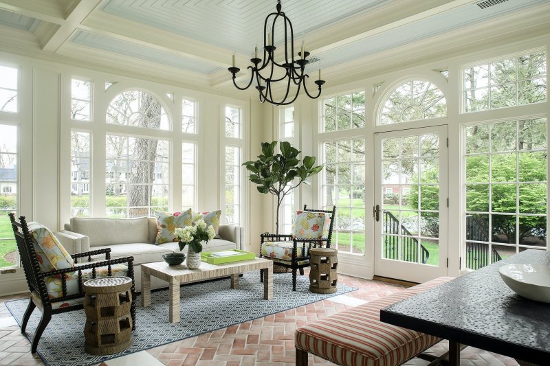 Veranda with French windows