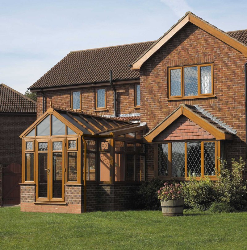 Glazed veranda to the house