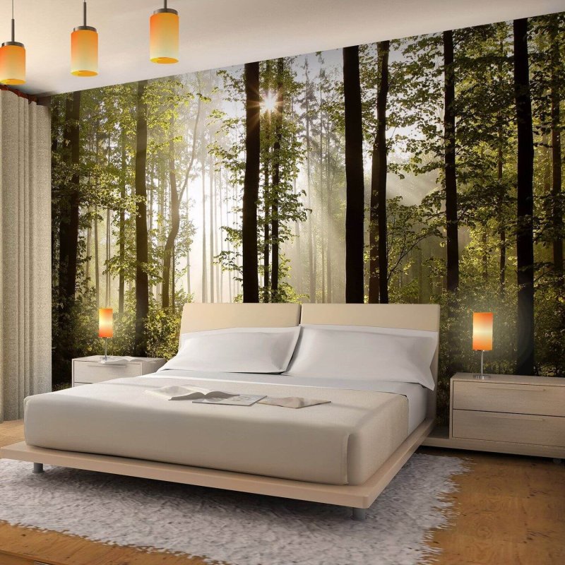 Murals forest in the bedroom