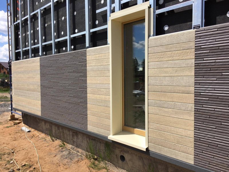 Fiber cement panels for the facade