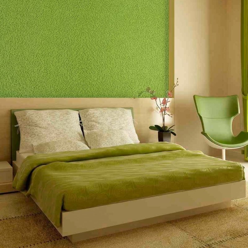 Bedroom in pistachio tones