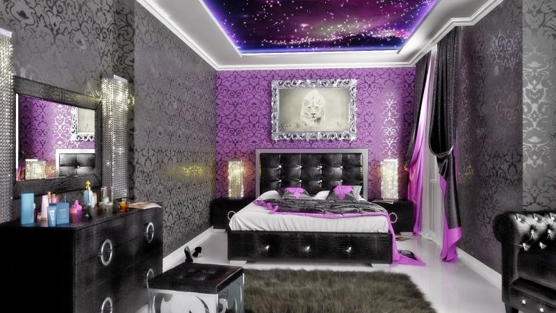 Lilac -tone bedroom