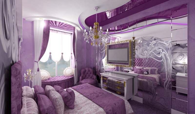 Lilac -tone bedroom