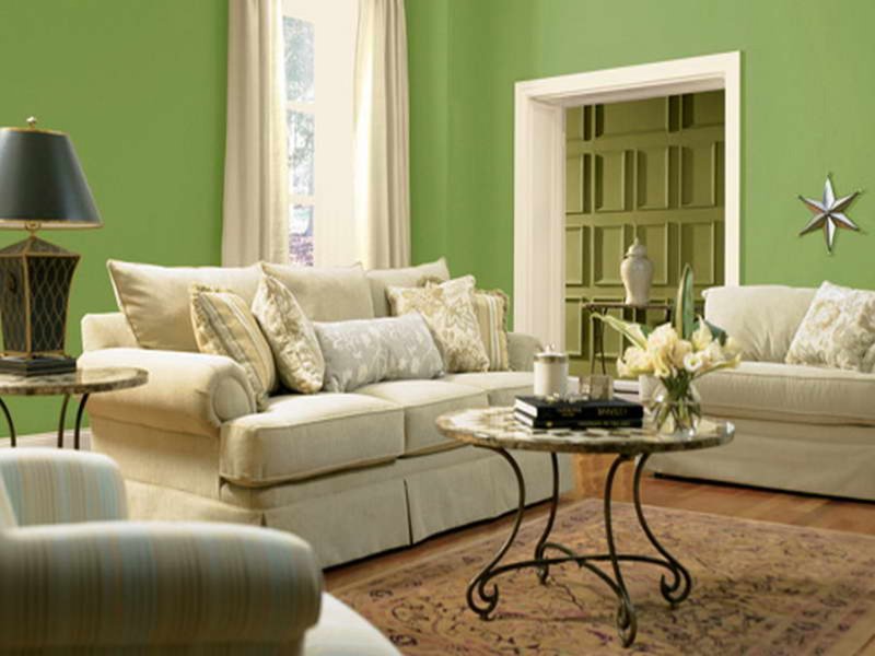 Living room in pistachio