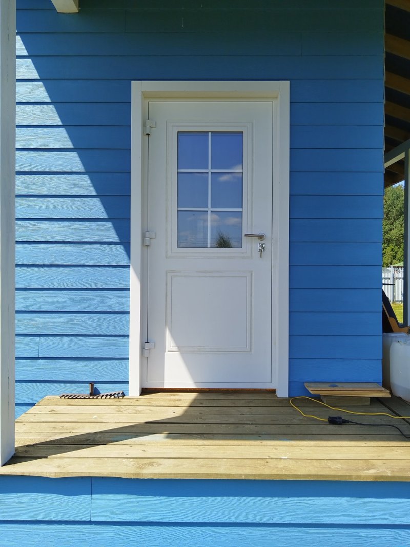 House with a blue door