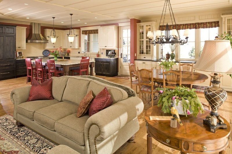 Kitchen living room in a country house