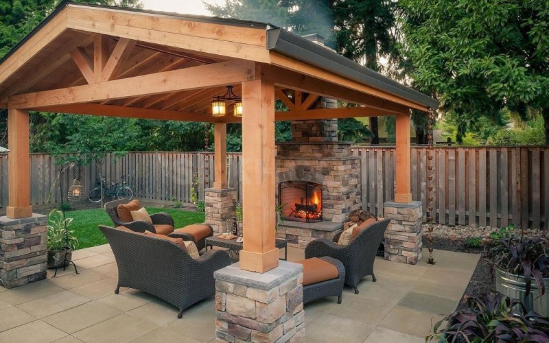 Pergola Patio with barbecue