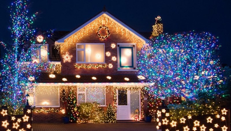 New Year s decoration of houses