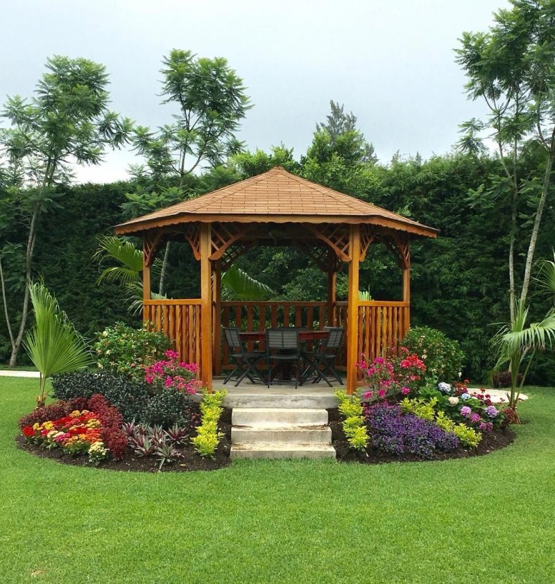 A gazebo in the garden