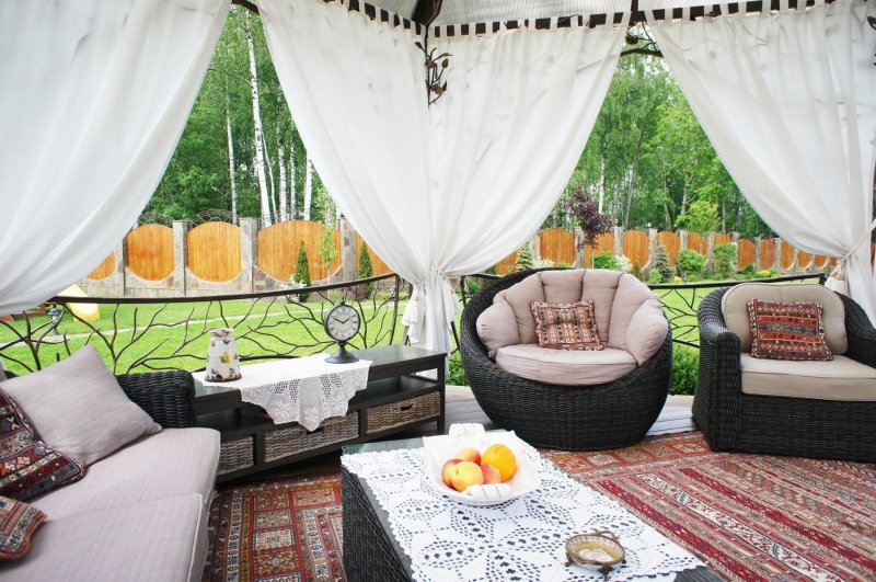 The interior of the gazebo