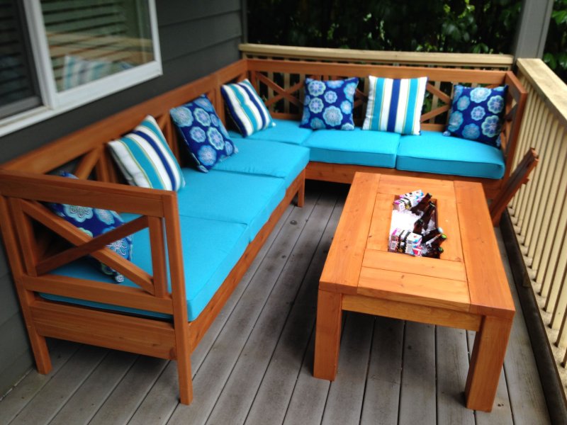 Wooden sofa for terrace