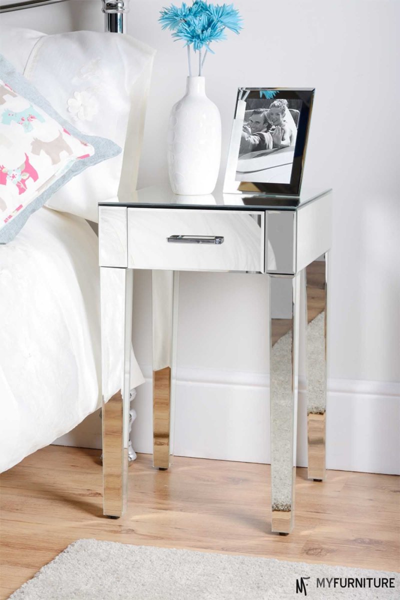 Narrow bedside table