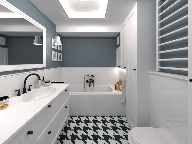 The design of a narrow bathroom