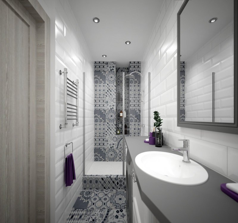 Narrow bathroom design