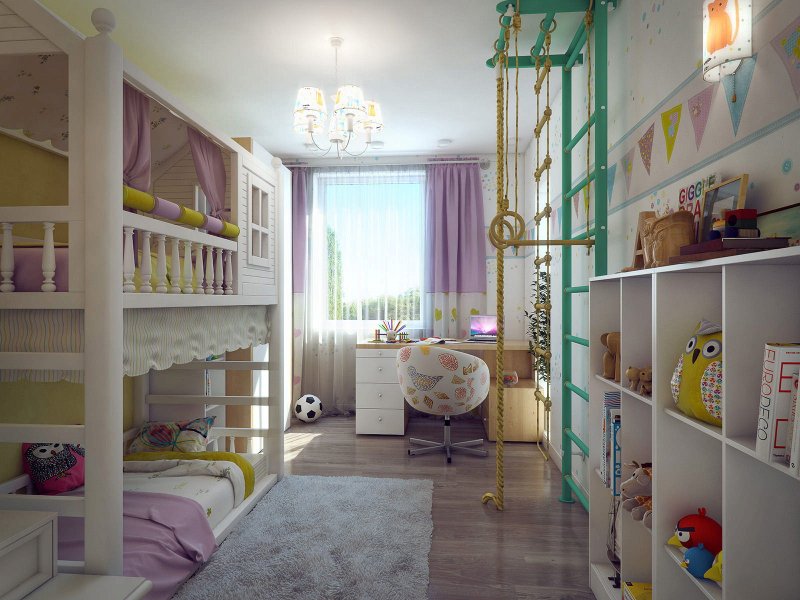 Children s room design for two girls