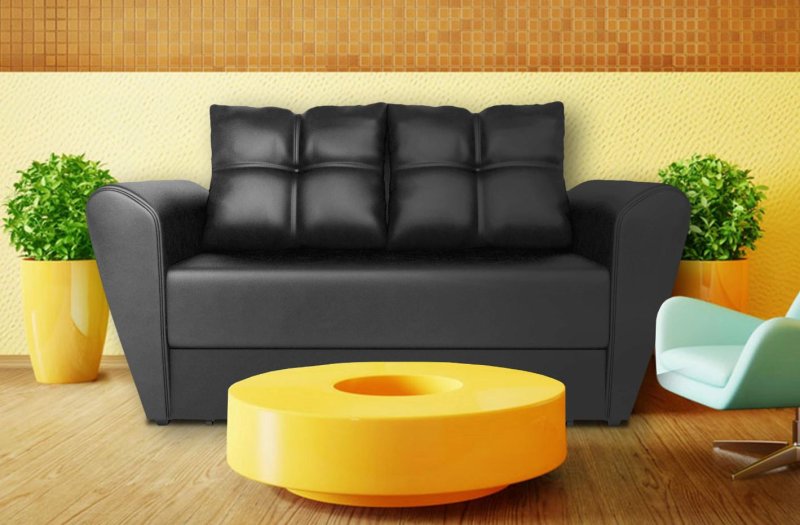 A sofa of leatherette