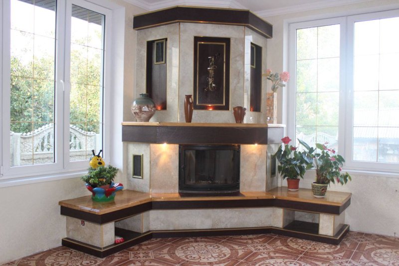 Granite fireplace