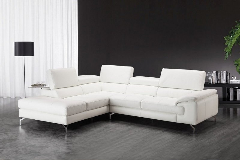 White leather sofa