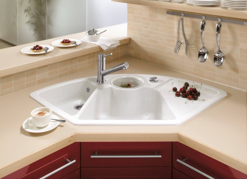 Corner sink for the kitchen