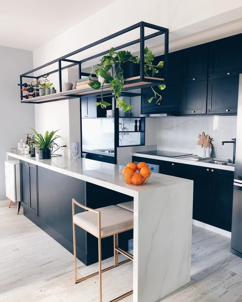 Modern kitchen with a bar