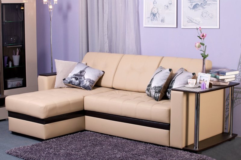 Corner sofa with a table hof