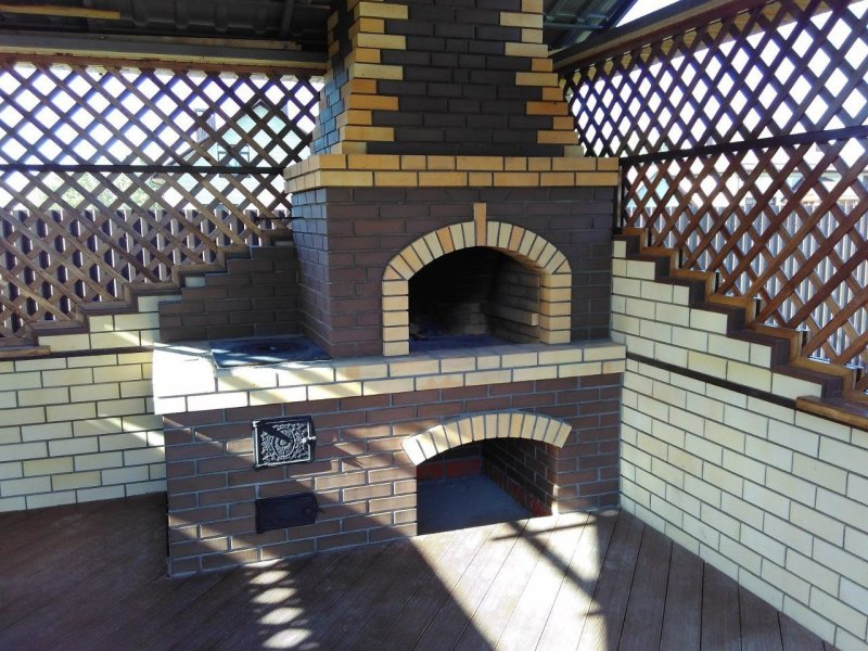 Brick gazebo with barbecue