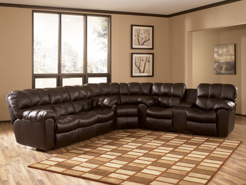 Corner leather sofa