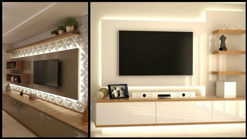 Wall design with TV