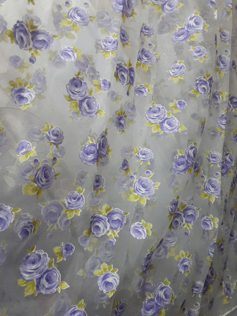 Organza with floral print