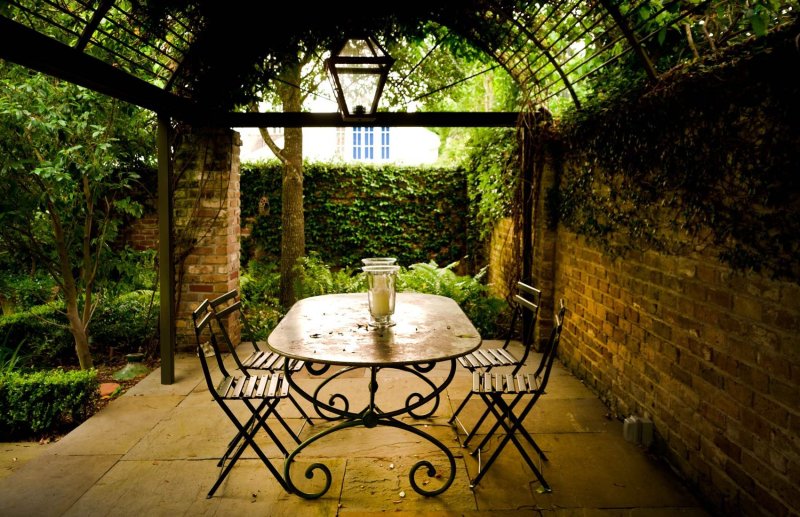 Pergola is twisted with ivy