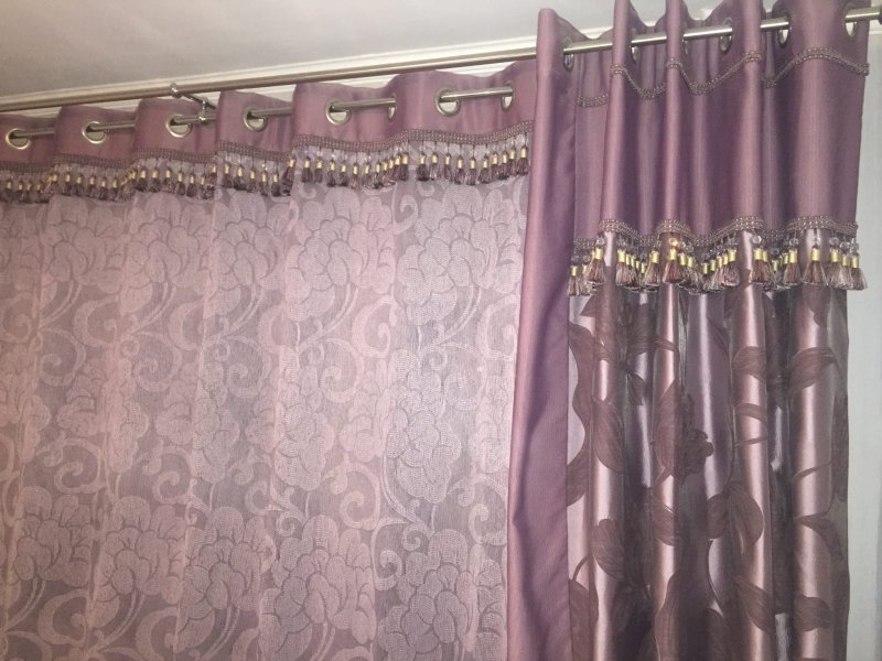 Combined lilac curtains