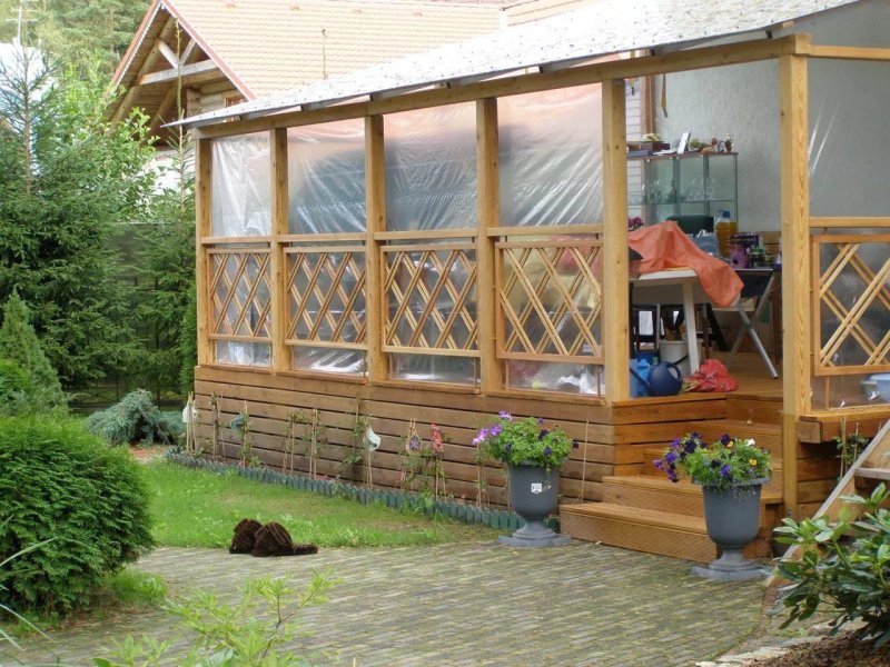 Glazed veranda in the country