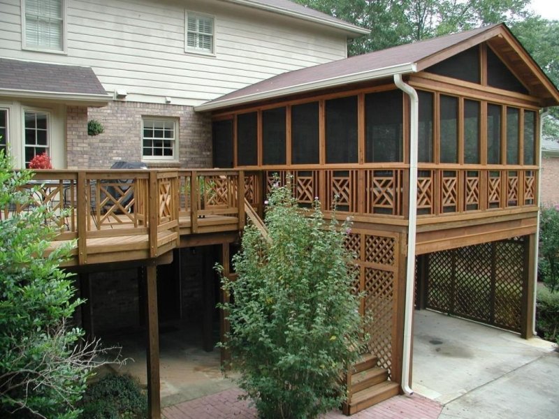 Wooden terrace to the house