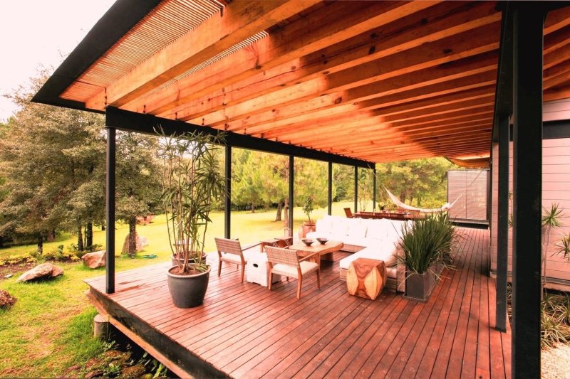 Terrace under a canopy